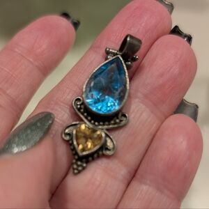 Vintage Pendant Topaz 925